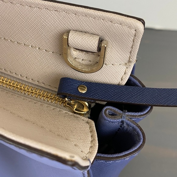 Kate Spade Cameron Street Colorblock Tote Lavender Cream Navy Leather – No Strap - Picture 6 of 11